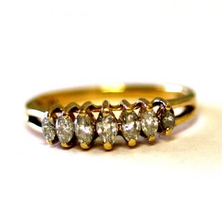 14k Yellow Gold.  50ct Diamond Si2 H Marquise Anniversary Band Ring 2.  5g Vintage
