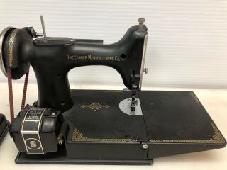 Vintage 1939 Singer Featherweight Model 221 Sewing Machine w/ Pedal AF181199 2