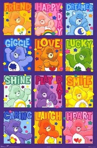2005 Care Bears Chart Grid Poster 22x34 Fast