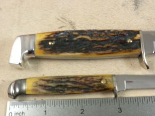 VINTAGE 1940 - 64 CASE XX FIXED BLADE KNIFE SET IN SHEATH GREAT STAG 3