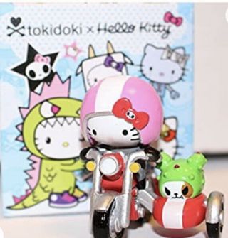 The Tokidoki X Hello Kitty 2.  5 Inch Vinyl Figure Motorcycle Kitty W/ Bastardino.