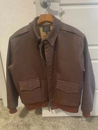Aero Leather Jacket A2 Ww2 Style (vintage,  Brown,  Size 40)