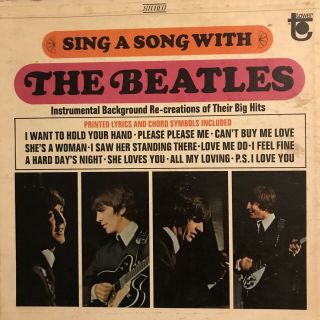 Sing A Song With The Beatles Instrumental Vinyl Lp Record Karaoke Kao - 5000
