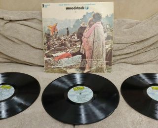 Woodstock Vinyl 3 Lp Set Live Music Festival Cotillion Vg