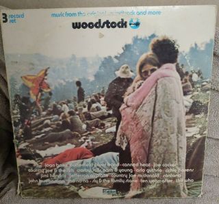 Woodstock vinyl 3 LP set live music festival Cotillion VG 3