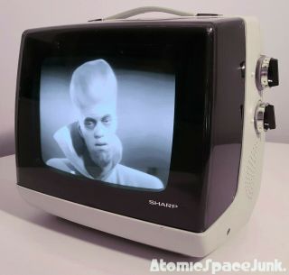 Sharp Vintage Television Set Space Age 1975 9 " Portable Tv 3m - 20 Retro White