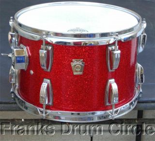 Vintage Ludwig Classic Maple 12 " Tom Red Sparkle Glitter