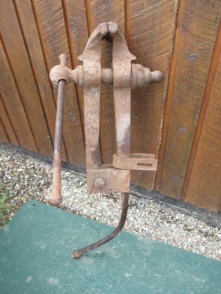 Vintage Blacksmith 37 " Long Weighs 55 Pounds Post Leg Stump Vise With 5 " Jaws