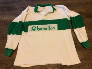 Vintage United Colors Of Benetton Rugby Shirt Mens Size Xl Narcos Escobar