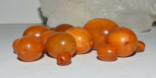 Vintage Egg Yoke Amber Loose Beads For Repair or Restringing grams 23.  8 4