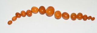 Vintage Egg Yoke Amber Loose Beads For Repair or Restringing grams 23.  8 6