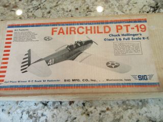 Vintage R/c Giant 1/6 Scale Model Fairchild Pt - 19 Plane Kit Chuck Hollinger 