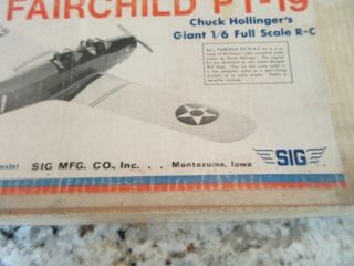 Vintage R/C Giant 1/6 Scale Model Fairchild PT - 19 Plane Kit Chuck Hollinger ' s 5