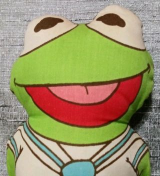 Vtg 1985 11 " Muppet Babies Baby Kermit The Frog Stuffed Pillow Doll Jim Henson