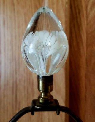 Vintage MCM Joe St Clair Paper Weight Lamp 3 - Tier & Finial 6