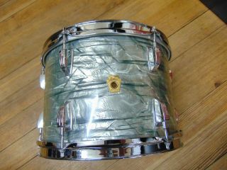 Vintage 1966 Ludwig 12 X 8 Tom Drum 3 Ply Sky Blue Pearl