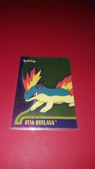 Topps Pokemon Johto Series 1 Quilava Silver Foil Holo 156 Rare