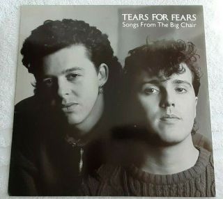 Tears For Fears,  Songs From The Big Chair Lp Vinyl,  1985 Uk 1st Press,  Near