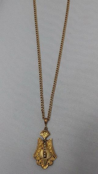 Vintage 16.  5 " 14k Yellow Gold Seed Pearl Necklace