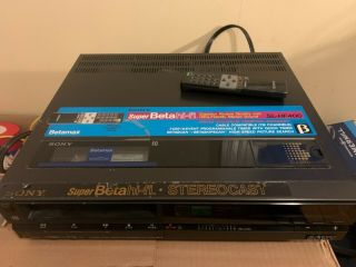 Sony Sl - Hf400 Betamax Beta Hi - Fi Vcr W/ Remote And A/v Cable - Vintage