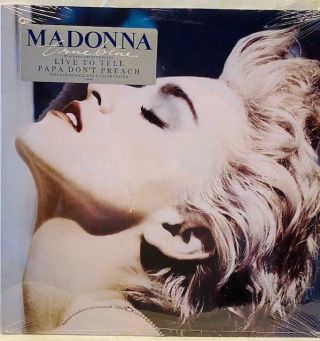 Madonna " True Blue " Vinyl Lp,  Shrink Wrapper & (1986) Plus Poster