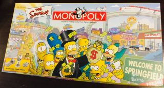 2001 The Simpsons Monopoly Board Game - Complete