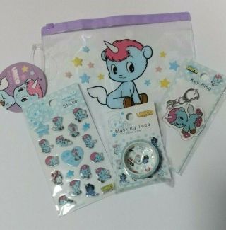 Unico 4 Items Set (key Ring,  Die - Cut Memo Pad,  Zipper Bag,  Tape) Osamu Tezuka