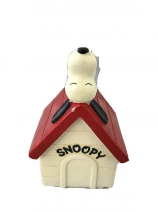 1970 Snoopy Dog House Money Coin Piggy Bank Authentic Peanuts
