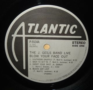 J GEILS BAND LIVE BLOW YOUR FACE 1976 ORG JAPAN ATLANTIC P - 5534/5A OBI REO STYX 3