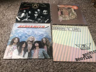 4 Vintage Aerosmith Records “live Bootleg” Vinyl Lp