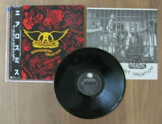 Aerosmith - Permanent Vacation Lp 1987 Japan Vinyl Record Rare W/obi