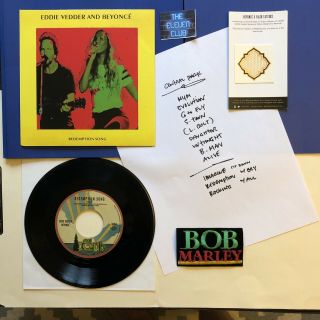 Pearl Jam 2015 Vinyl 45 Xmas Single Bob Marley Vedder Beyoncé Global Citizen Le