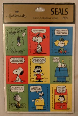 Peanuts Gang Snoopy Woodstock Hallmark Vintage Name Tags Seals Labels Stickers