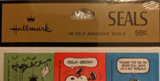 Peanuts Gang Snoopy Woodstock Hallmark Vintage Name Tags Seals Labels Stickers 2