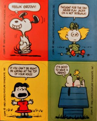 Peanuts Gang Snoopy Woodstock Hallmark Vintage Name Tags Seals Labels Stickers 3