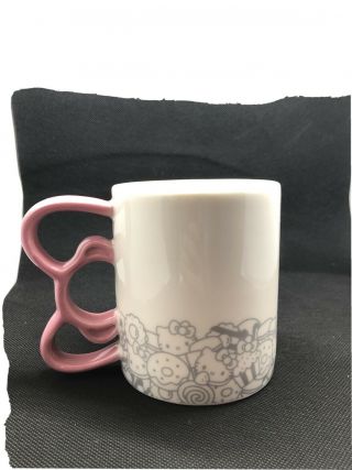 Hello Kitty Cafe Pink Bow Handle Ceramic 12 Oz Coffee Mug 2017