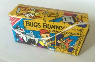 Vintage Nabisco Looney Tunes Bugs Bunny Graham Cookies Animal Crackers Box Tote