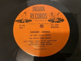 INDIAN RECORDS IR 1160 SHOSHONE - BANNOCK SONGS BUFFALO LODGE SINGERS LP VINYL 3