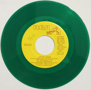Elvis Presley Lovin’ Arms / You Asked Me To Rca 45 Green Vinyl Promo Vg,  Hear