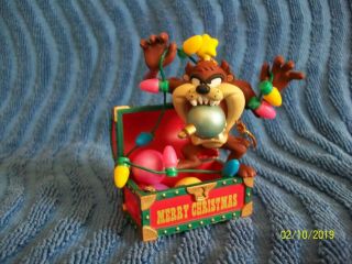 Matrix 1995 Looney Tunes Christmas Ornament Taz Tangled In Lights