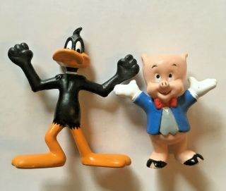 Vintage Porky Pig And Daffy Duck Pvc Figurines Looney Tunes Applause