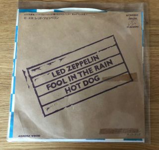 Led Zeppelin Fool In The Rain Hot Dog Japan Japanese 7 " Inch Single P - 530n Vinyl