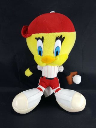 Tweety Bird Plush Baseball Player Looney Tunes Plush Stuffed Animal 10 " Red Cap