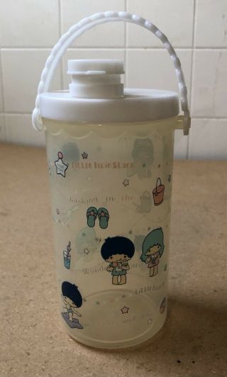 Vintage Sanrio ⭐️little Twin Stars⭐️ Sippy Cup/plastic Bottle W/ Handle - 1976