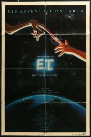Et 1982 One Sheet Movie Poster Steven Spielberg 27 X 41