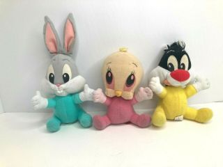 3 Vintage 1995 Looney Tunes Babies Mobile Replacement Plush Bugs Bunny Read