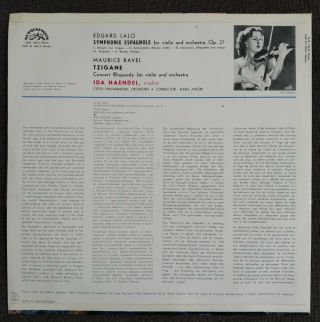 Ida Haendel violin Lalo Symphonie espagnole Ravel Tzigane Supraphon mono 10615 2