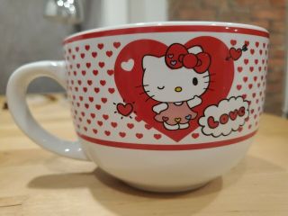 Vintage Hello Kitty 1976 Sanrio Co.  20 Oz Jumbo Ceramic " Love " Mug Cup