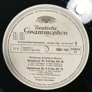 Unplayed Dgg 2561155 White Test - Mozart Symphonies 8,  9,  10 & 11 - Karl BÖhm