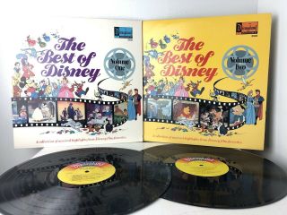 The Best Of Disney Volume 1 & 2 Soundtrack Vtg Disneyland Record Lp Vg,  /vg,